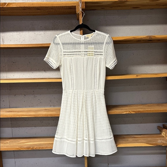Michael Kors White Textured Sun Dress NWT Size 0 - Picture 1 of 15